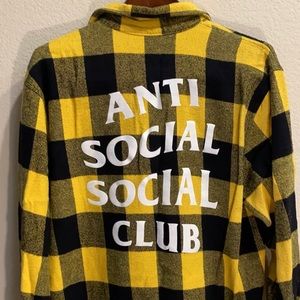 Anti social social club yellow and black flannel